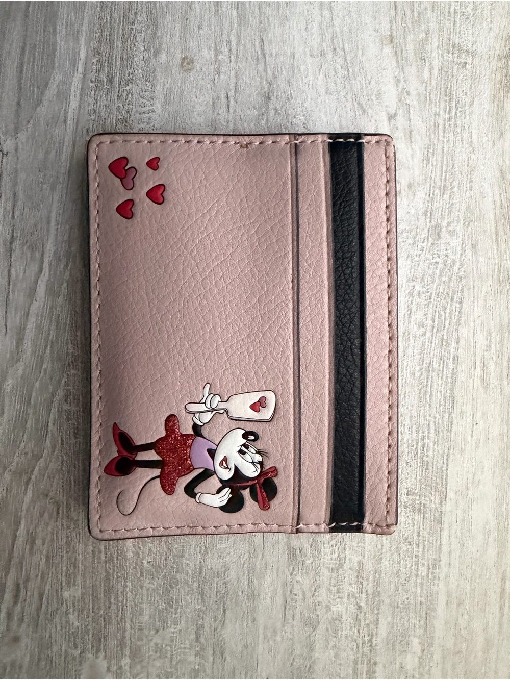 kate spade Pink Minnie Mouse Card Holder with Black Trim